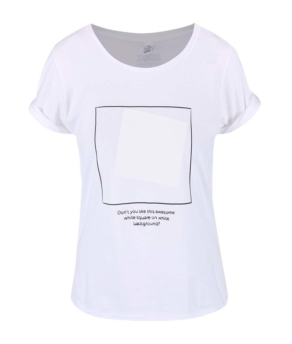 Bílé dámské tričko se čtverci ZOOT Originál White On White