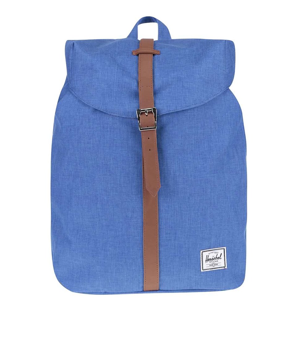 Modrý batoh s hnědým popruhem Herschel Post