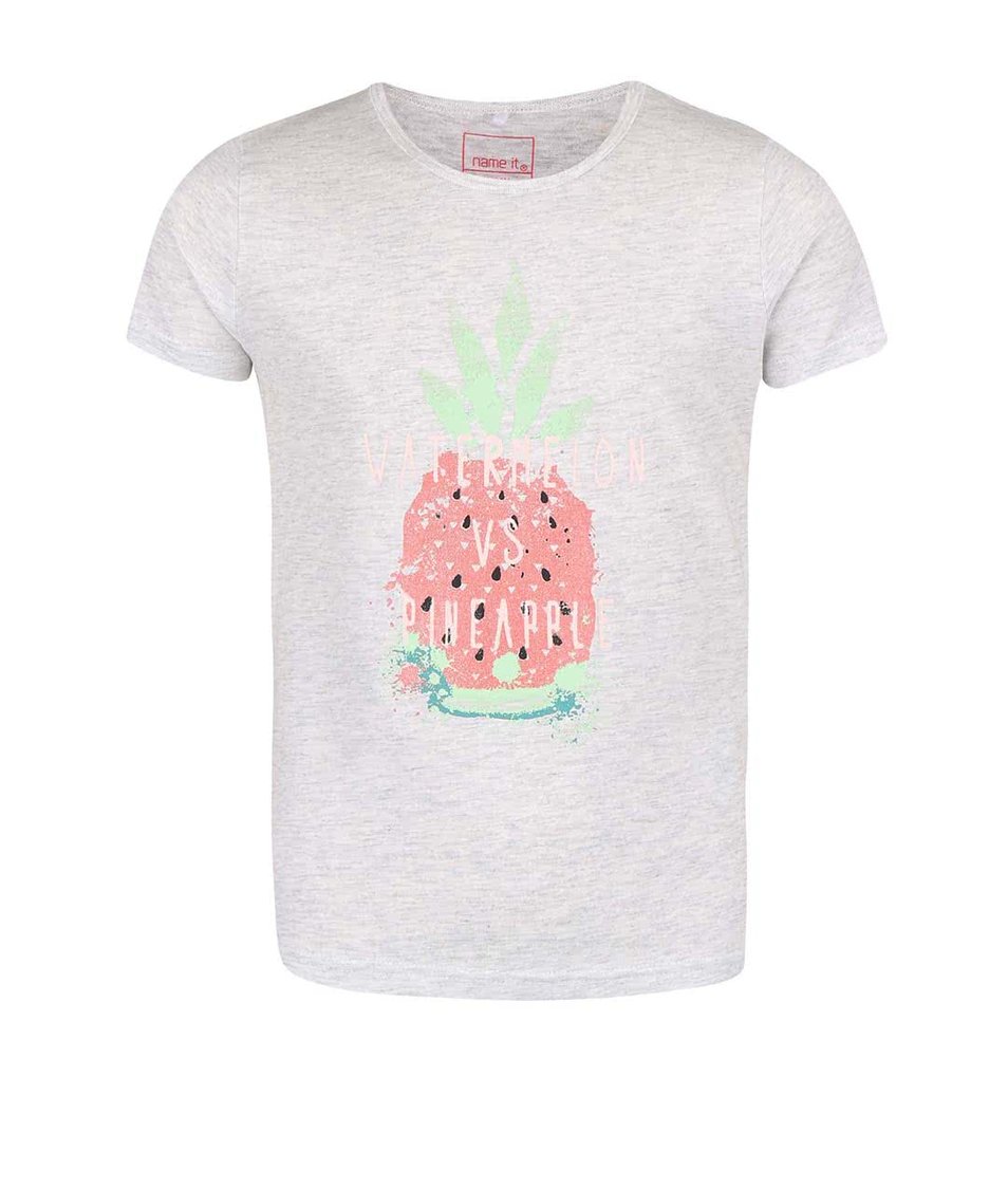 Šedé holčičí tričko s ananasem name it Veen