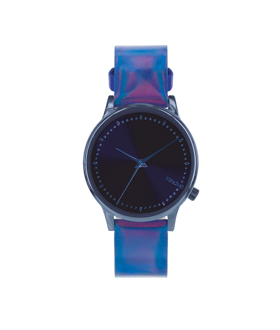 Modré dámské lesklé hodinky Komono Estelle Iridescent Cobalt