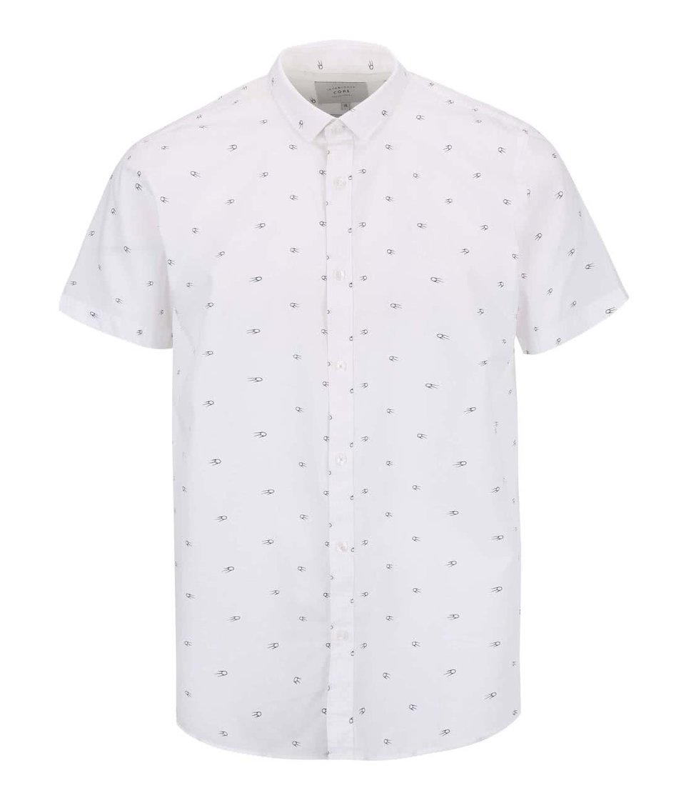 Bílá vzorovaná košile s krátkým rukávem Jack & Jones Mozz