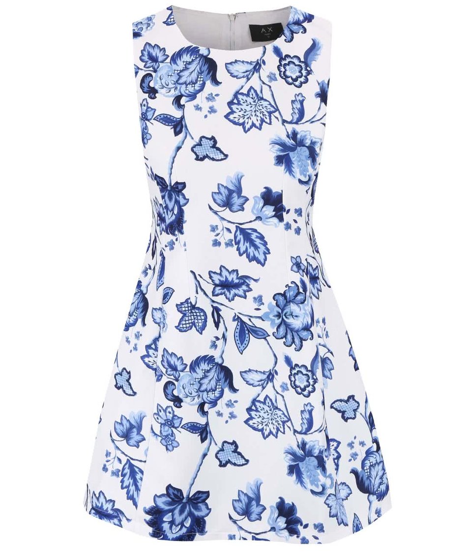 Bílé šaty s modrými květy AX Paris