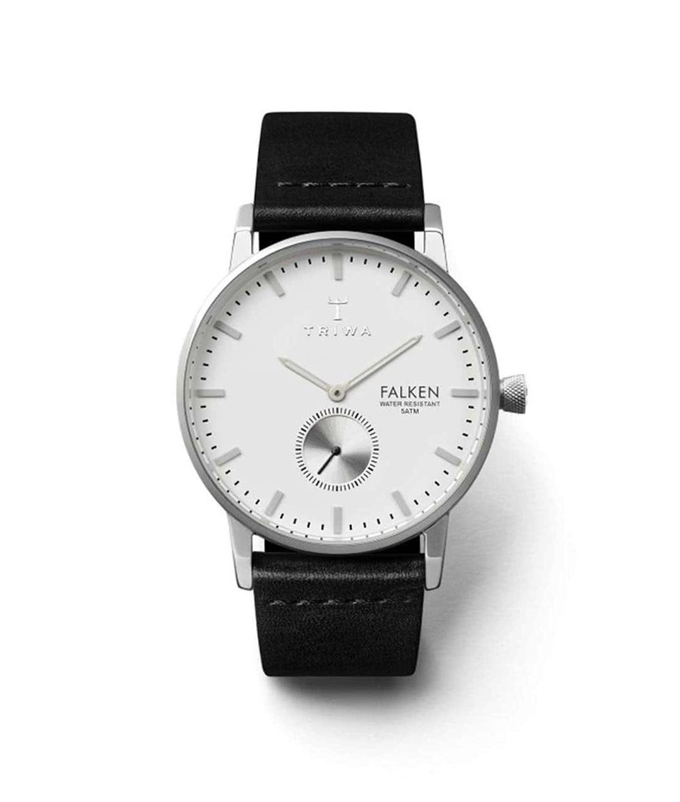 Bílo-černé unisex kožené hodinky TRIWA Ivory Falken