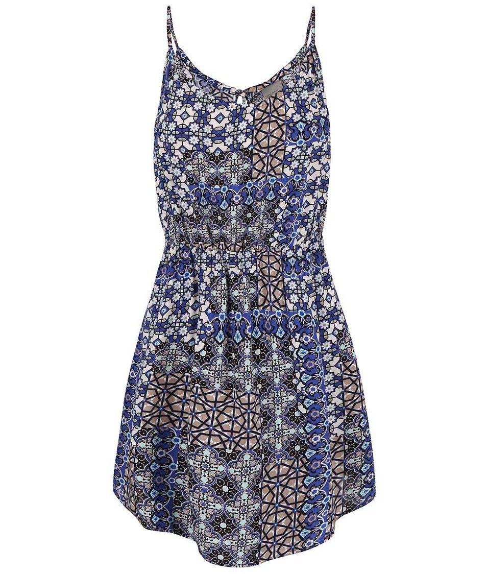 Krémovo-modré květované šaty na ramínka Vero Moda Super