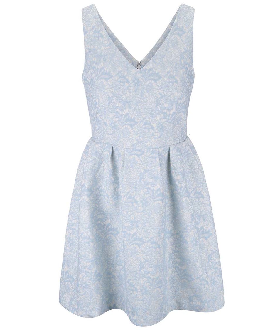 Krémovo-modré vzorované šaty VILA Nessia