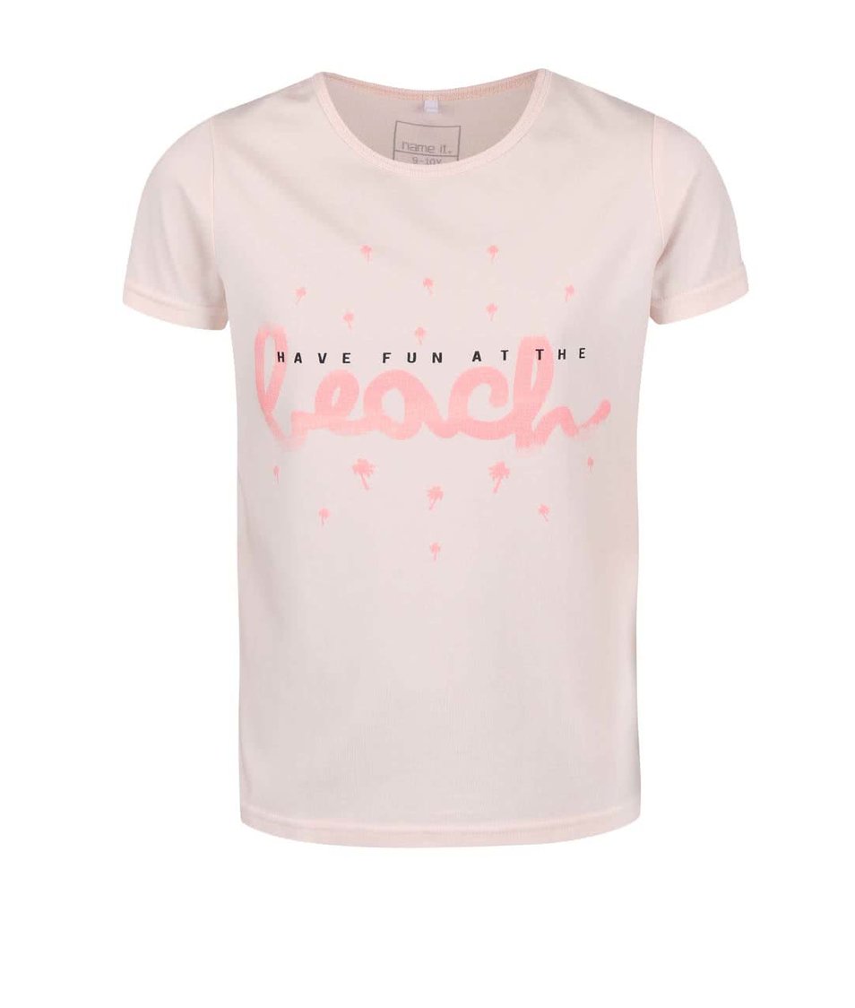 Světle růžové holčičí tričko s potiskem name it Vix