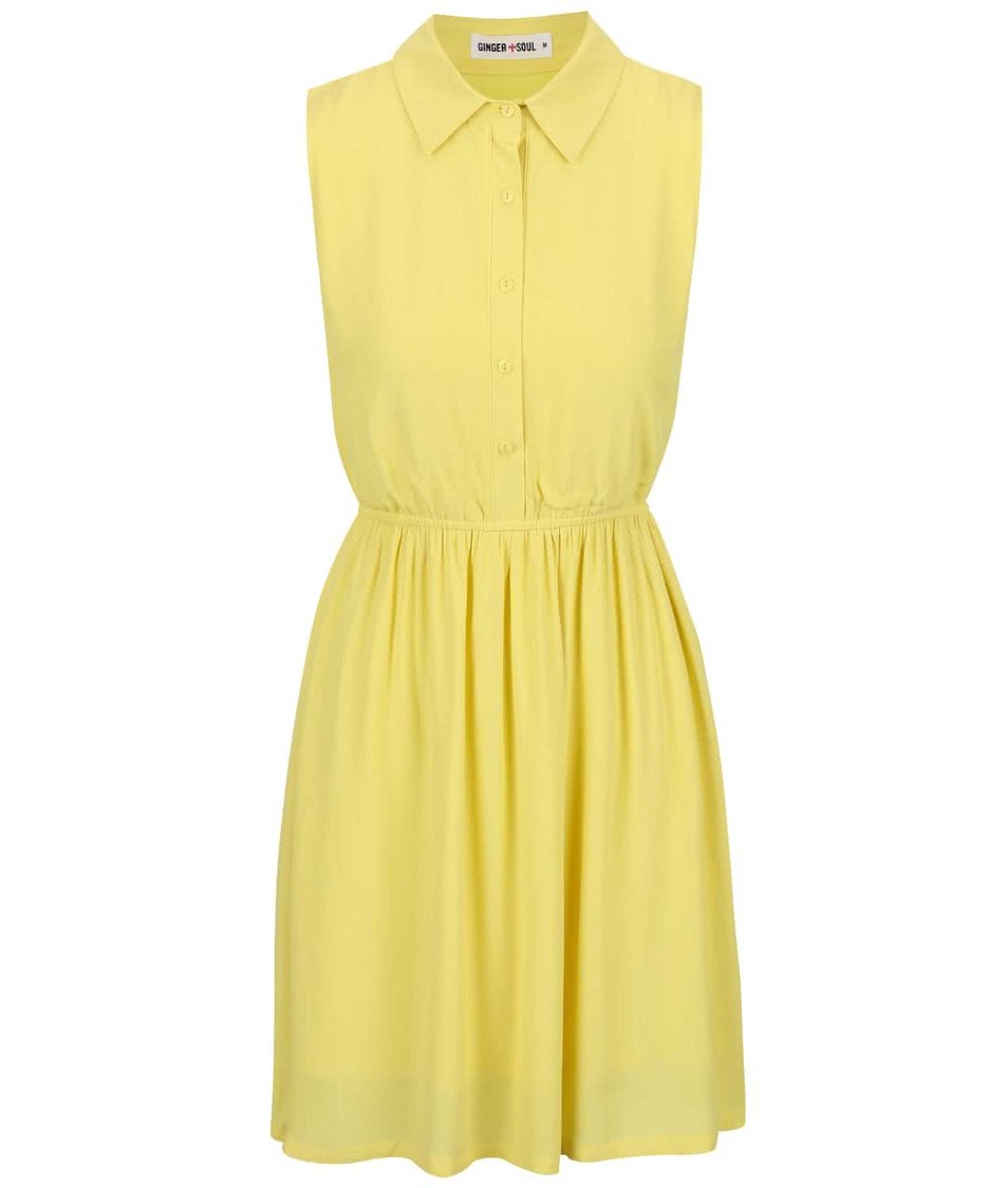 Žluté šaty s límečkem GINGER+SOUL