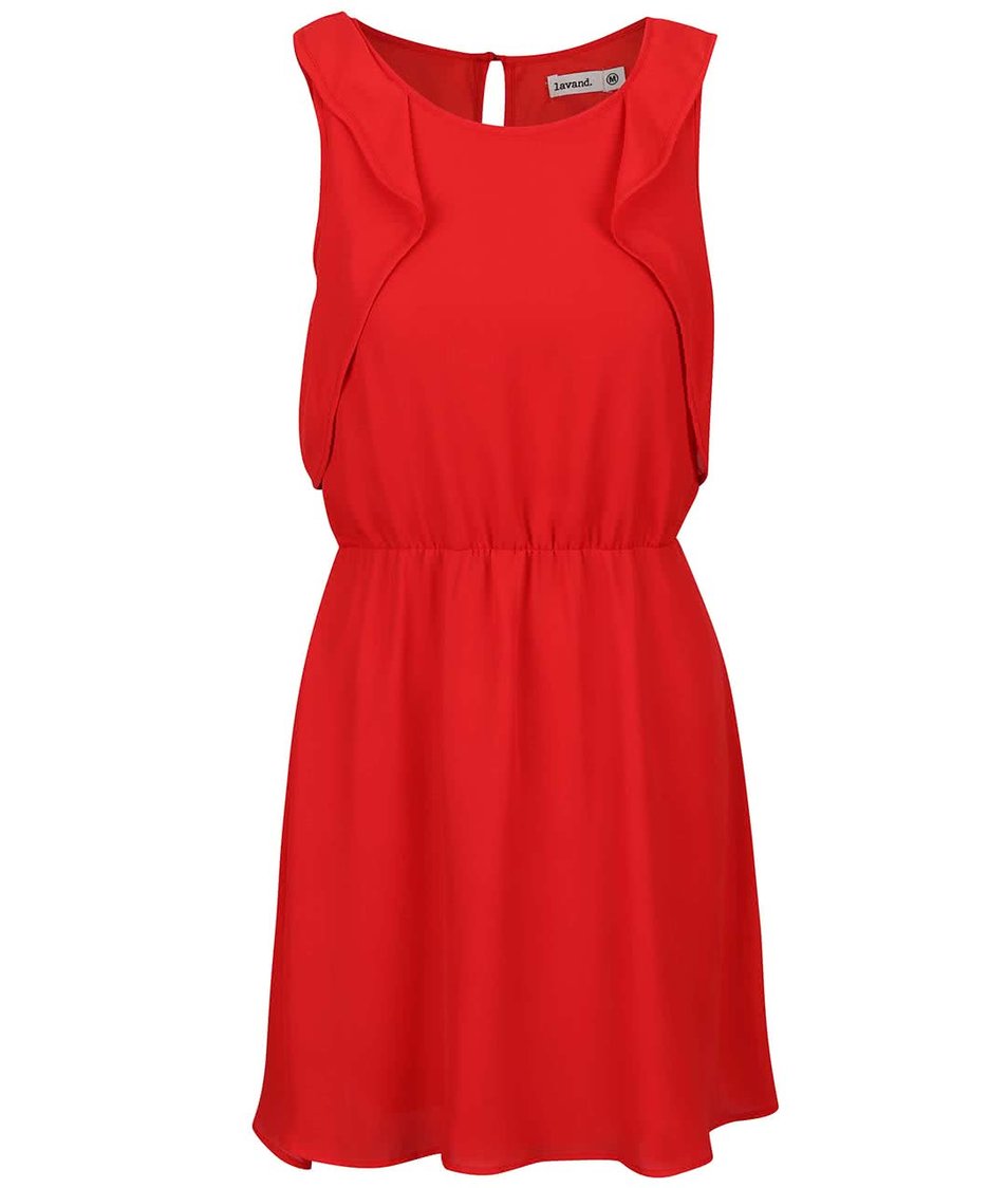 Červené šaty s volány Lavand