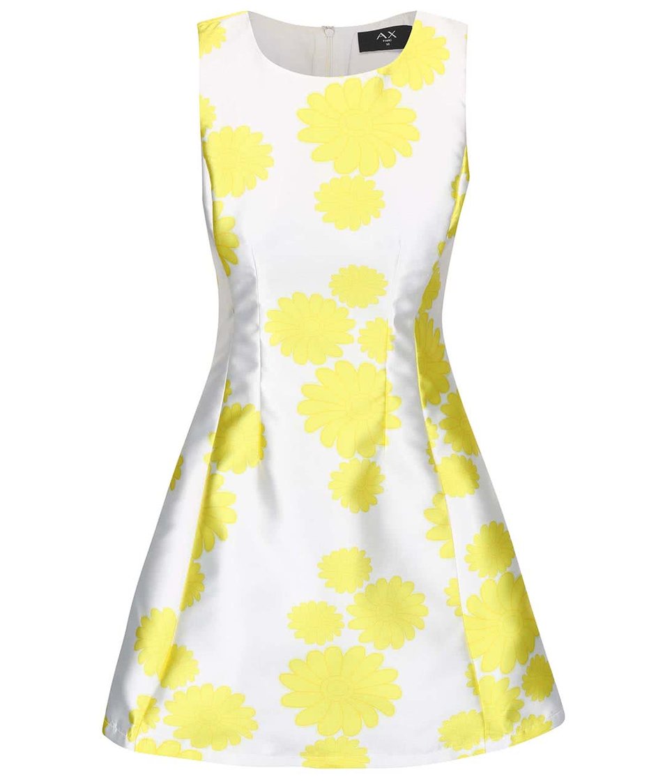 Bílé šaty se žlutými květy AX Paris