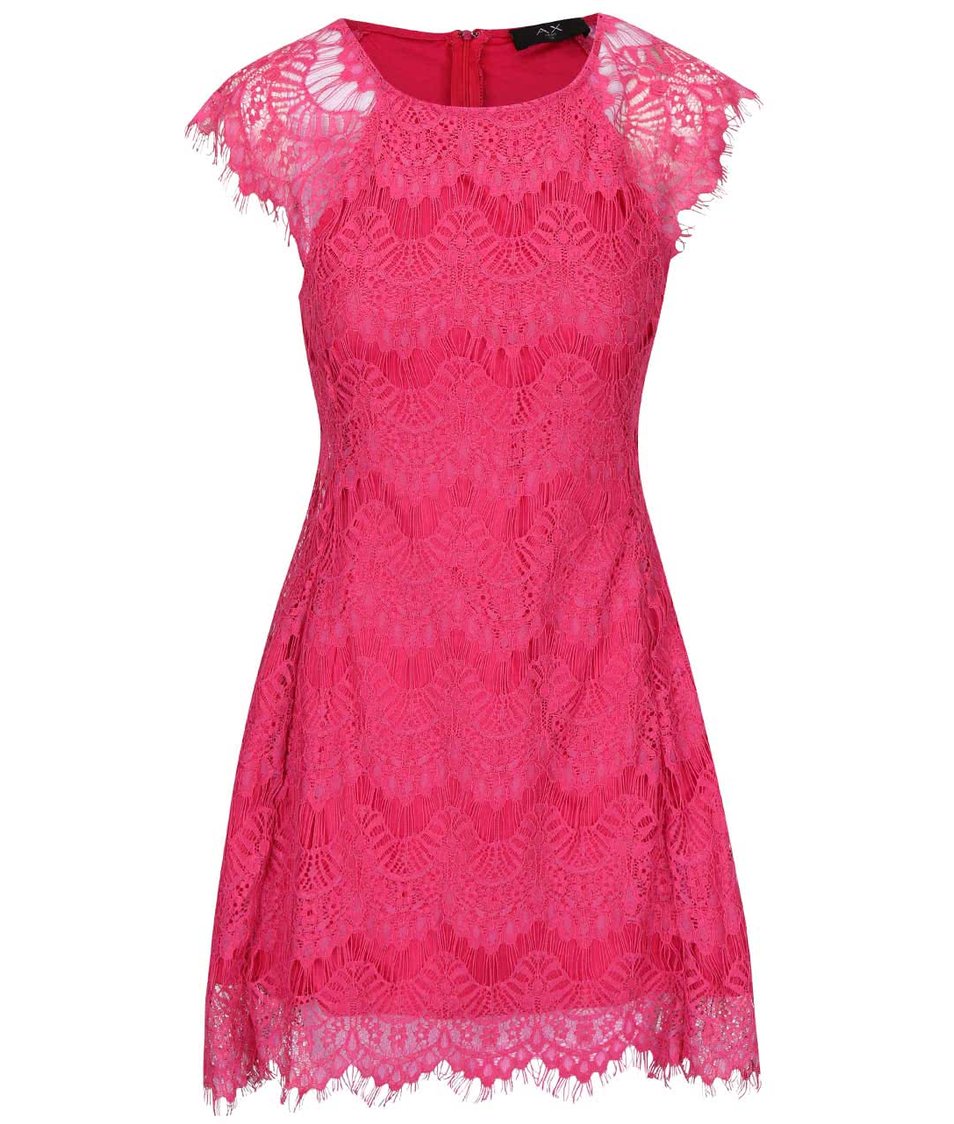 Růžové krajkové šaty AX Paris
