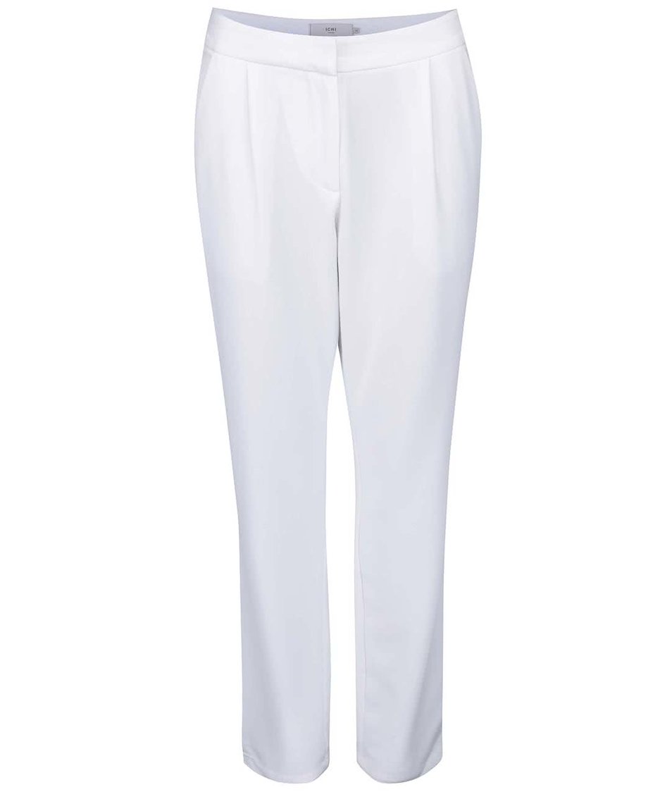 Bílé kalhoty rovného střihu ICHI Sirit