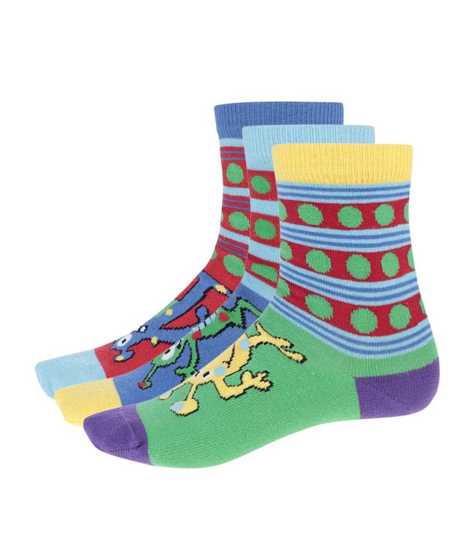 Sada tří barevných dětských ponožek Oddsocks Monster