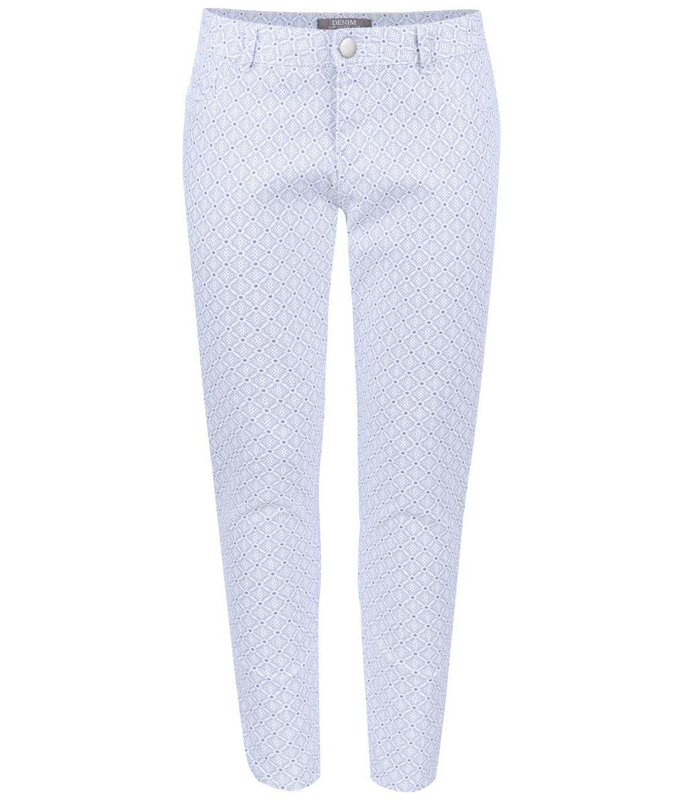 Bílé skinny džíny s modrým vzorem Dorothy Perkins