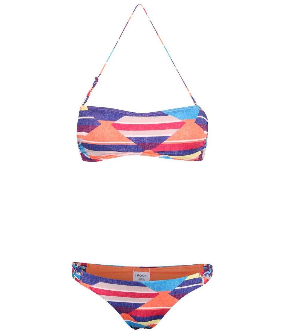 Barevné plavky s geometrickým vzorem Roxy Bandeau/Heart Scooter
