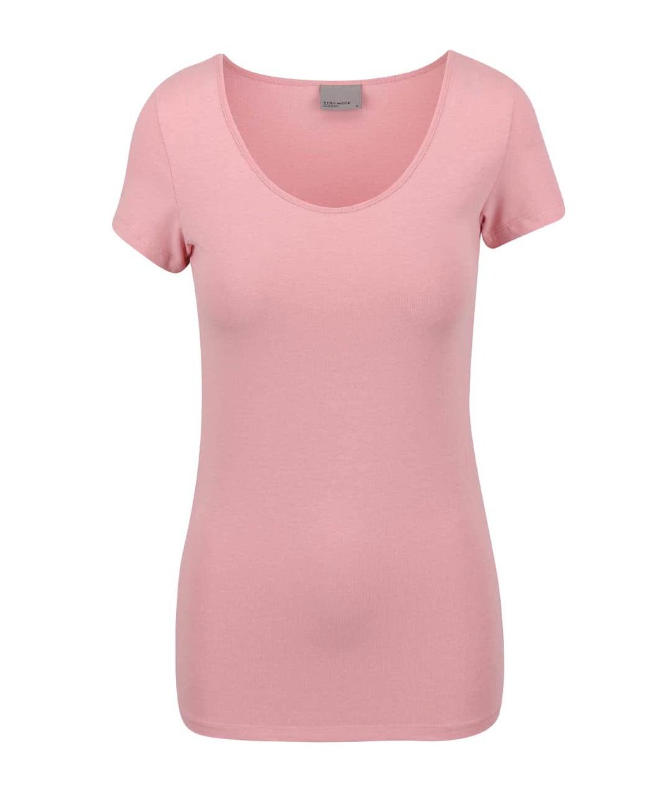 Růžové tričko s krátkým rukávem Vero Moda Maxi My