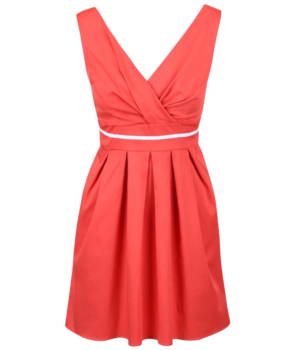 Červené šaty s bílým pruhem Apricot