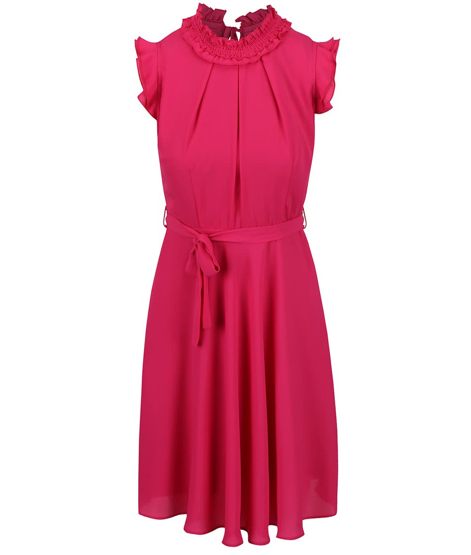 Růžové šaty s volánky Dorothy Perkins