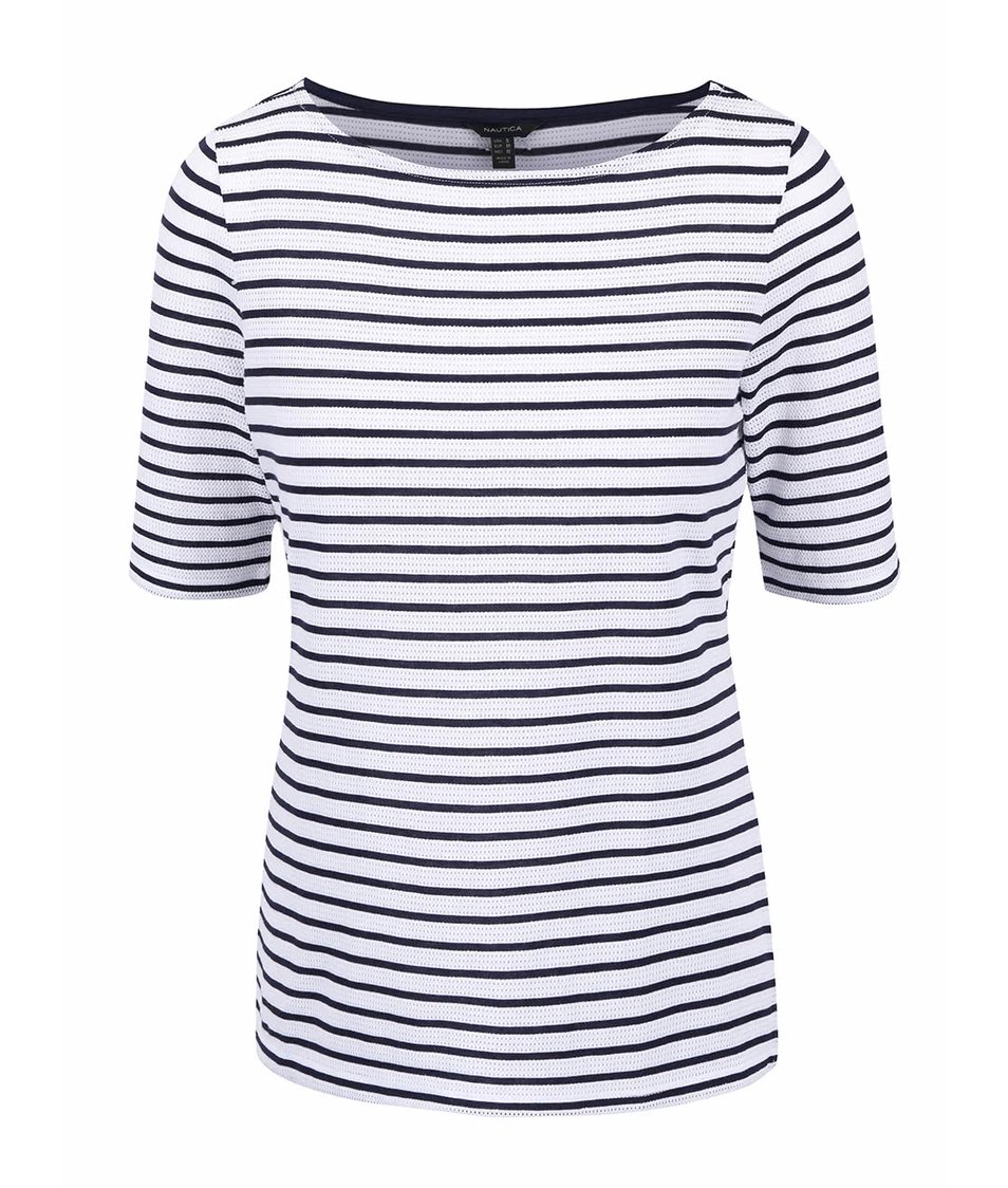 Modro-bílé dámské pruhované tričko se vzorem Nautica