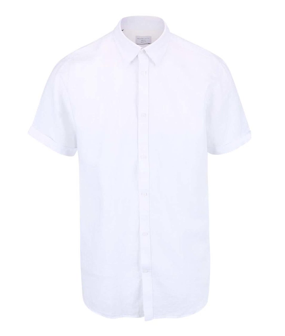 Bílá košile s krátkým rukávem Selected Homme Two Linus