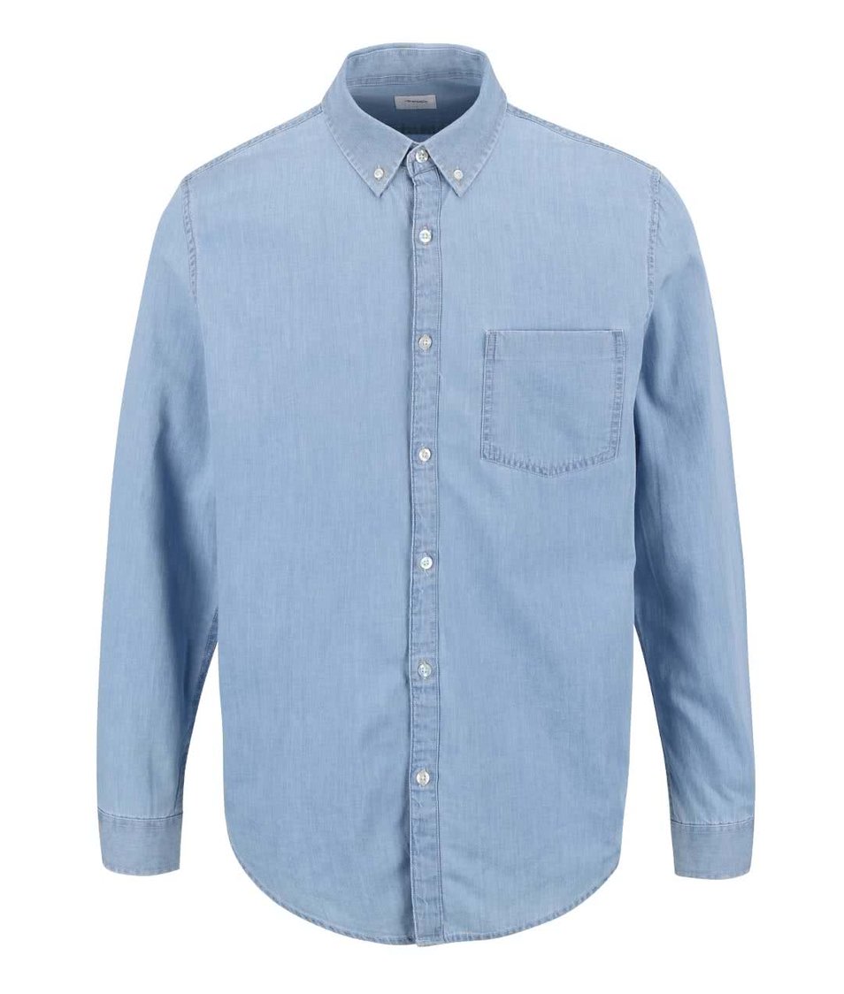 Světle modrá džínová košile s kapsičkou Burton Menswear London