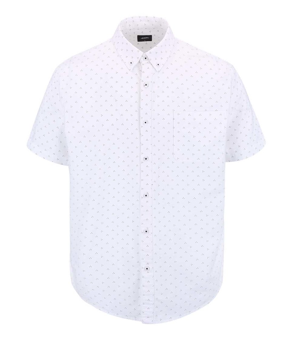 Bílá košile s drobným vzorem Burton Menswear London