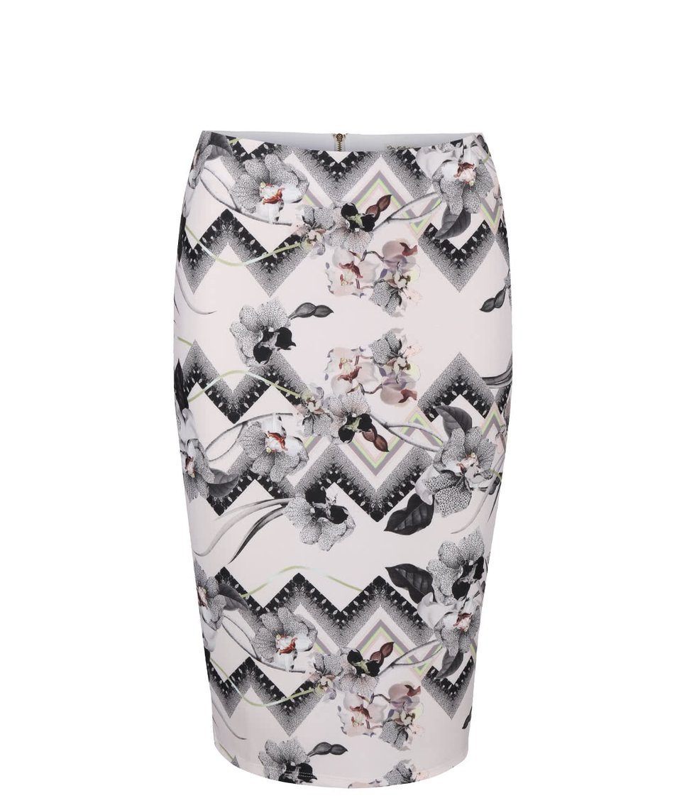 Pudrově růžová vzorovaná sukně Miss Selfridge
