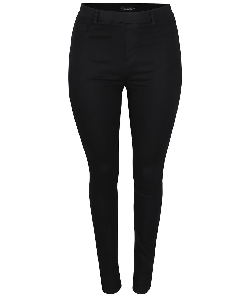 Černé elastické skinny džíny s prodlouženými nohavicemi Dorothy Perkins Curve
