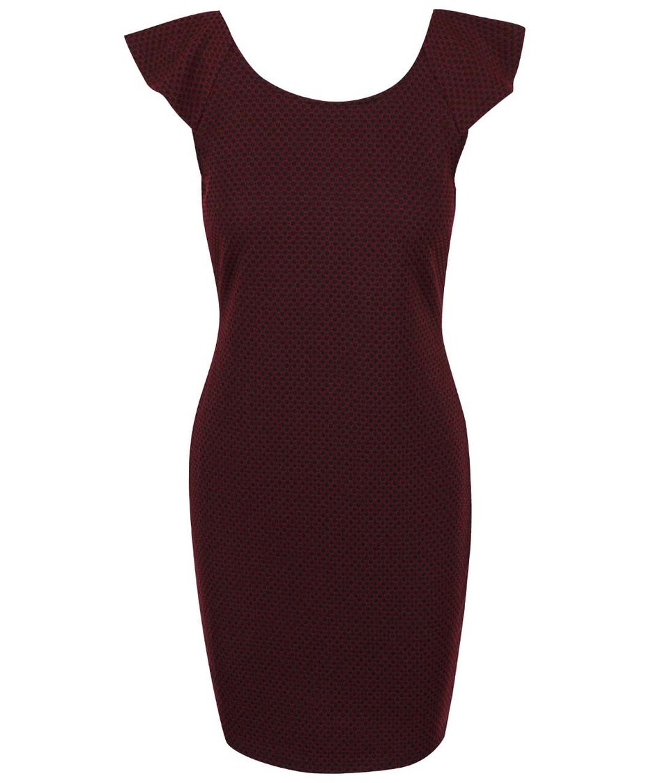 Černo-vínové vzorované šaty VILA Clemment