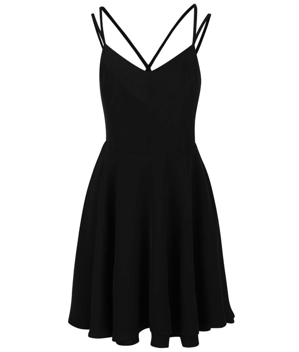 Černé šaty s tenkými ramínky Vero Moda Wanda