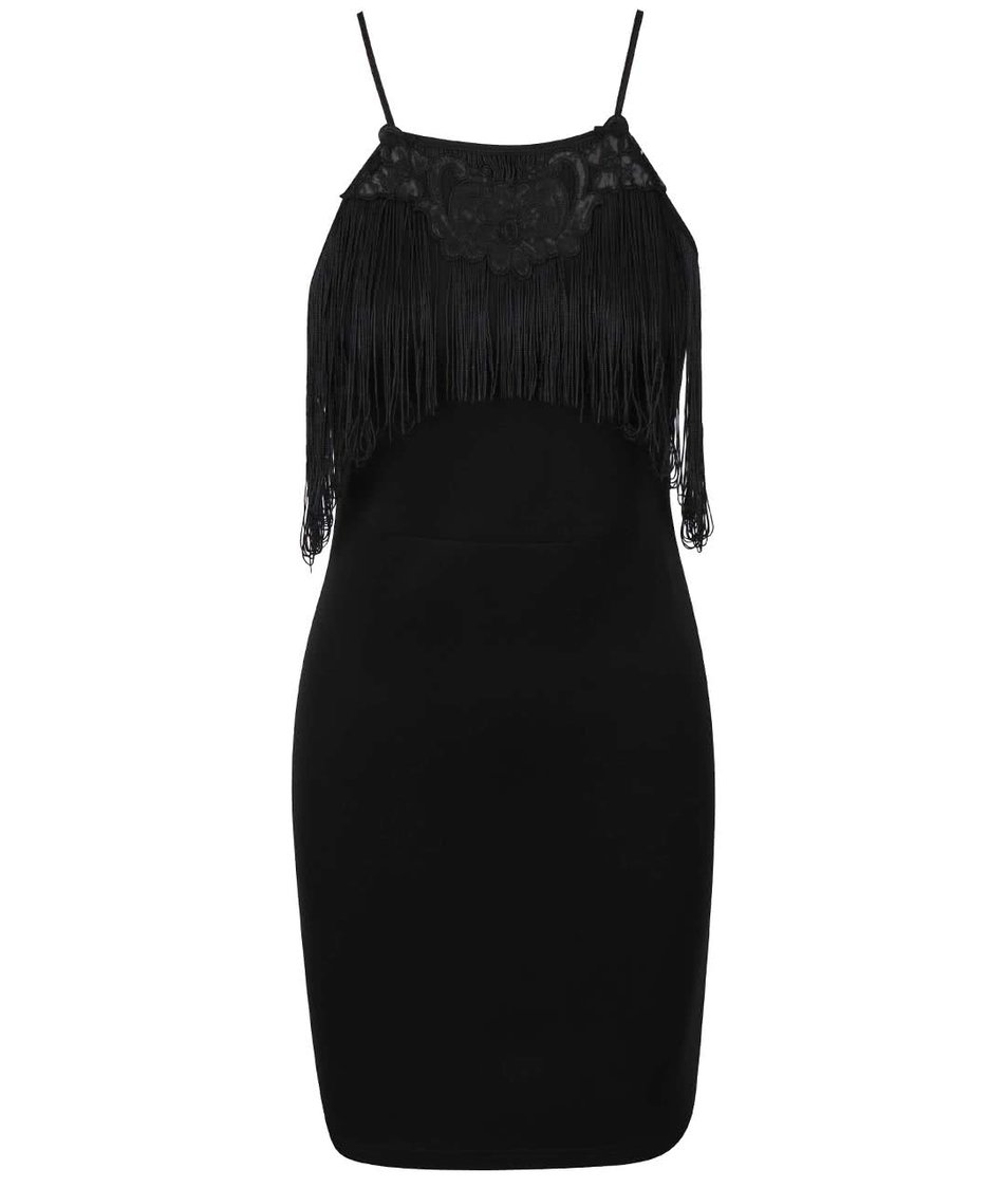 Černé šaty s třásněmi LYDC
