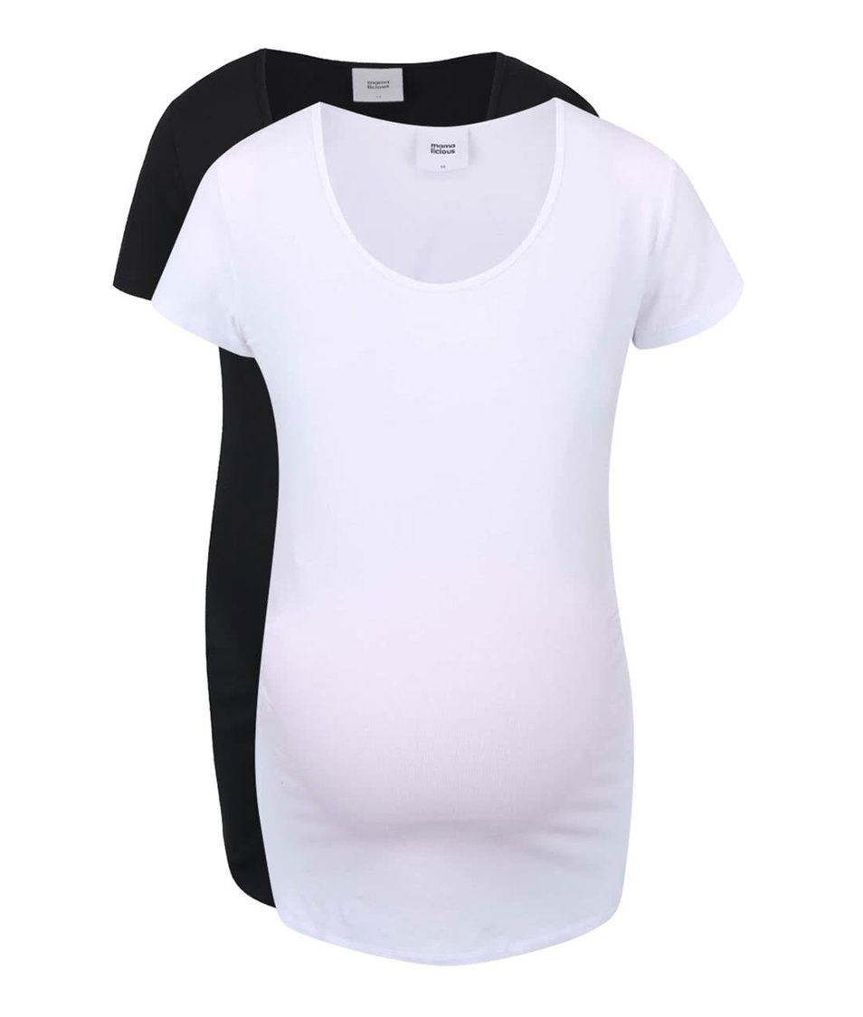 Sada dvou těhotenských triček v bílé a černé barvě Mama.licious Lea