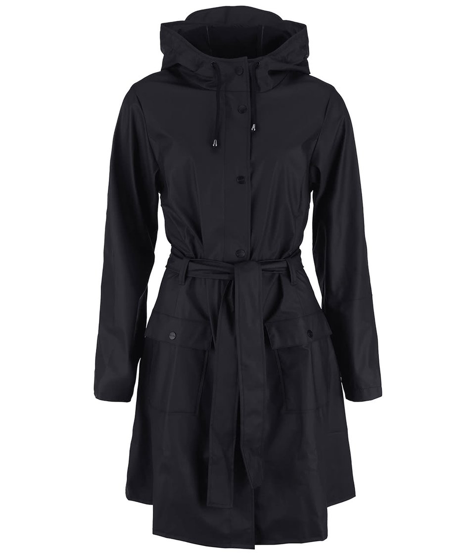 Černý dámský nepromokavý kabát RAINS