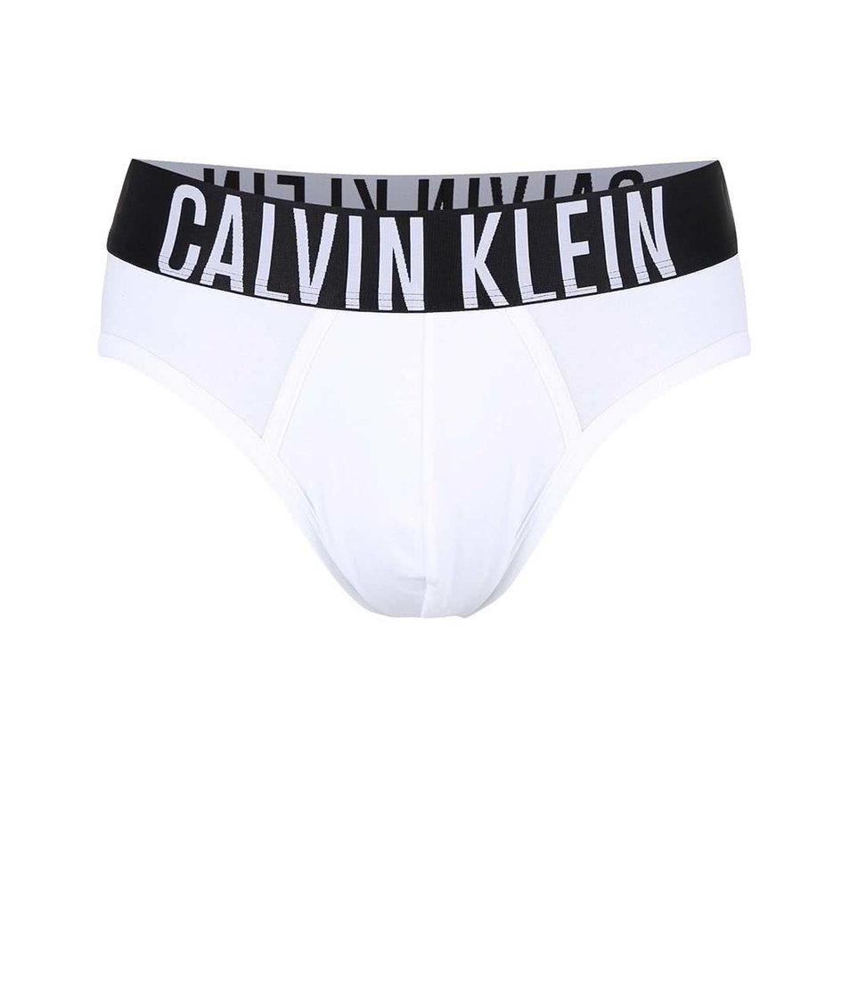 Bílé slipy s širokým pasem Calvin Klein