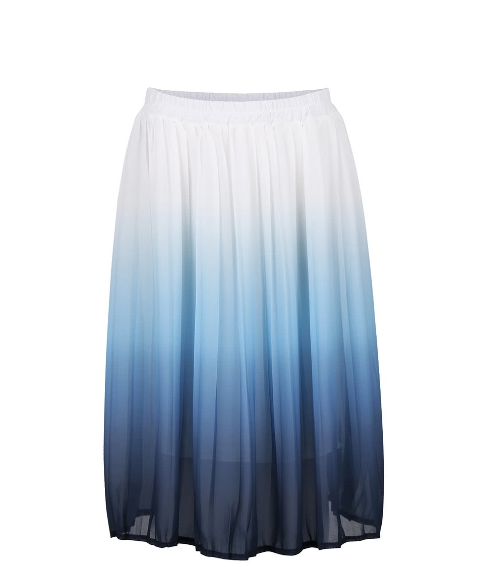 Bílo-modrá skládaná sukně s ombré efektem Alchymi Erica