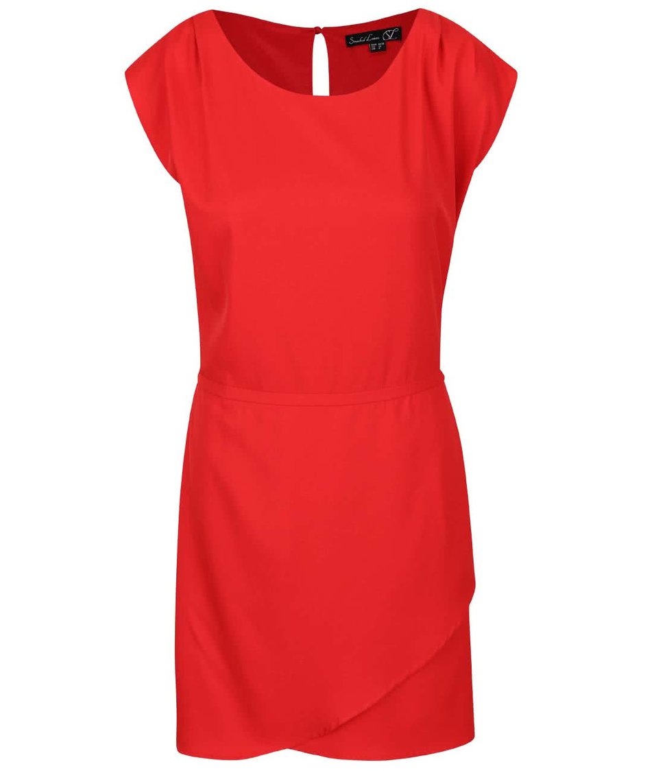 Červené šaty s překládanou sukní Smashed Lemon
