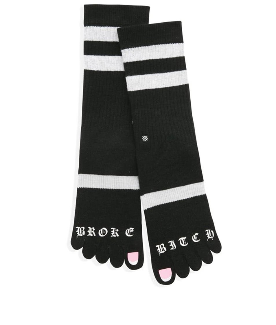 Bílo-černé dámské prstové ponožky Stance Broke Bitch