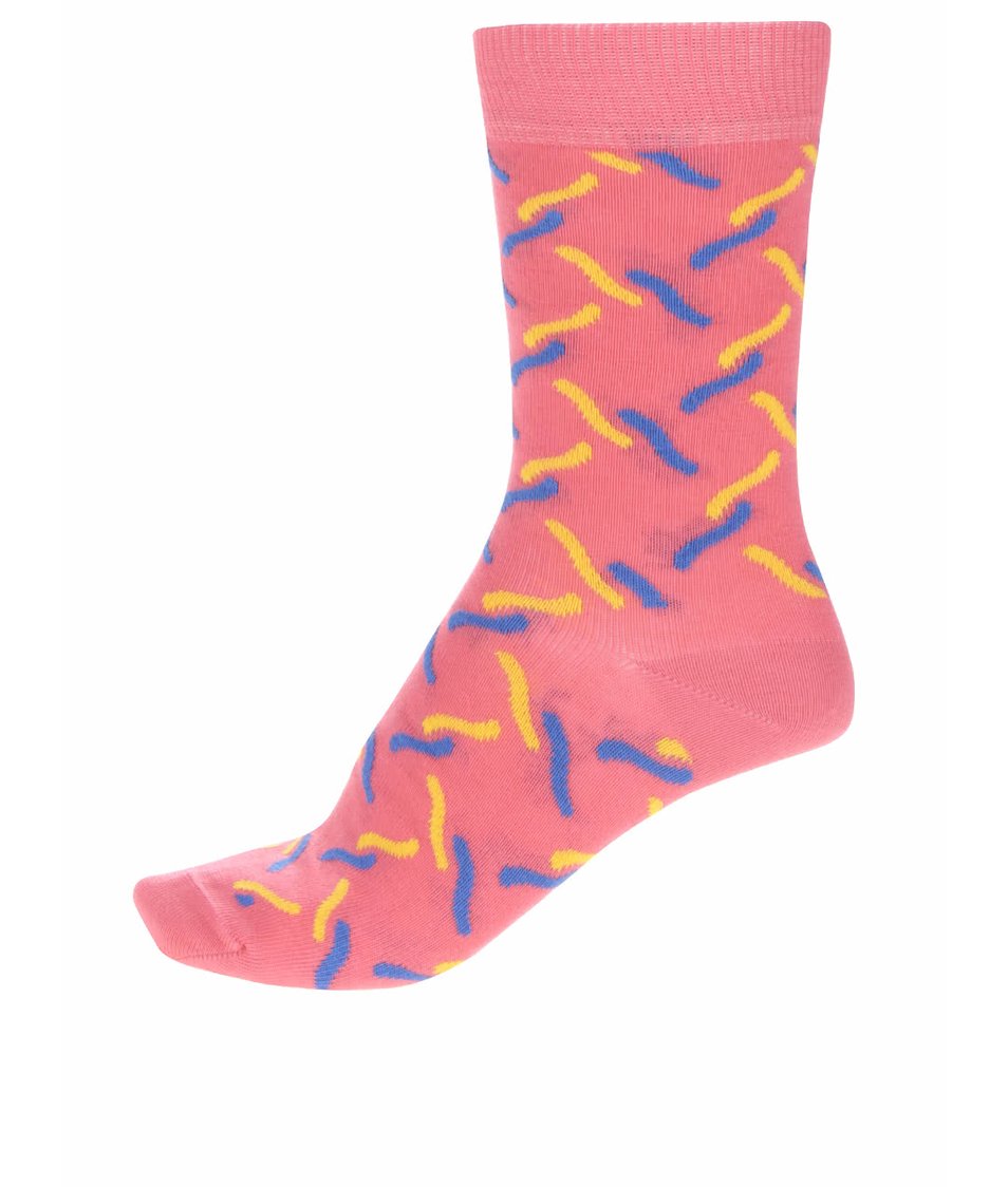 Korálové dámské ponožky Happy Socks Fence