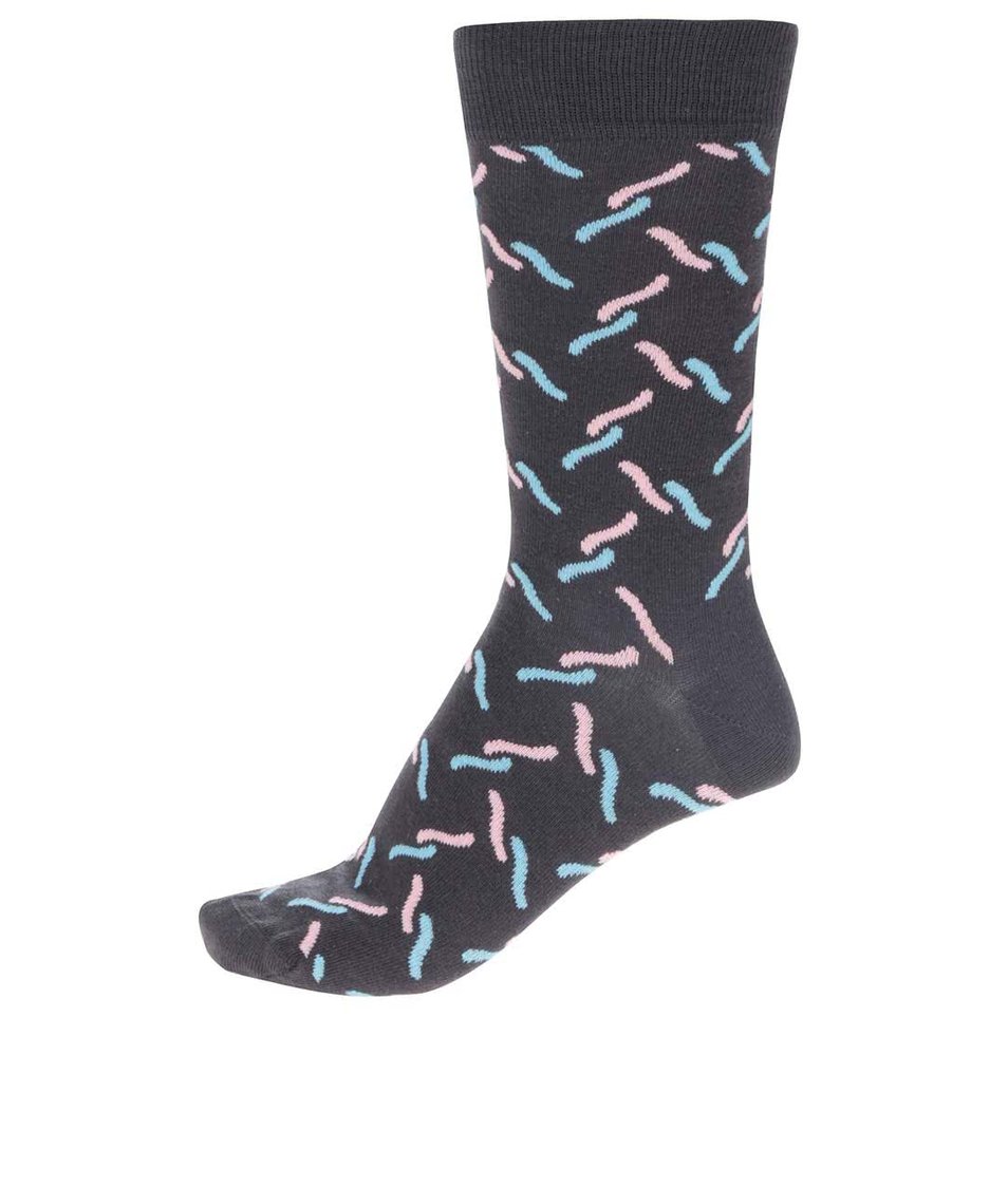 Černé pánské ponožky Happy Socks Fence