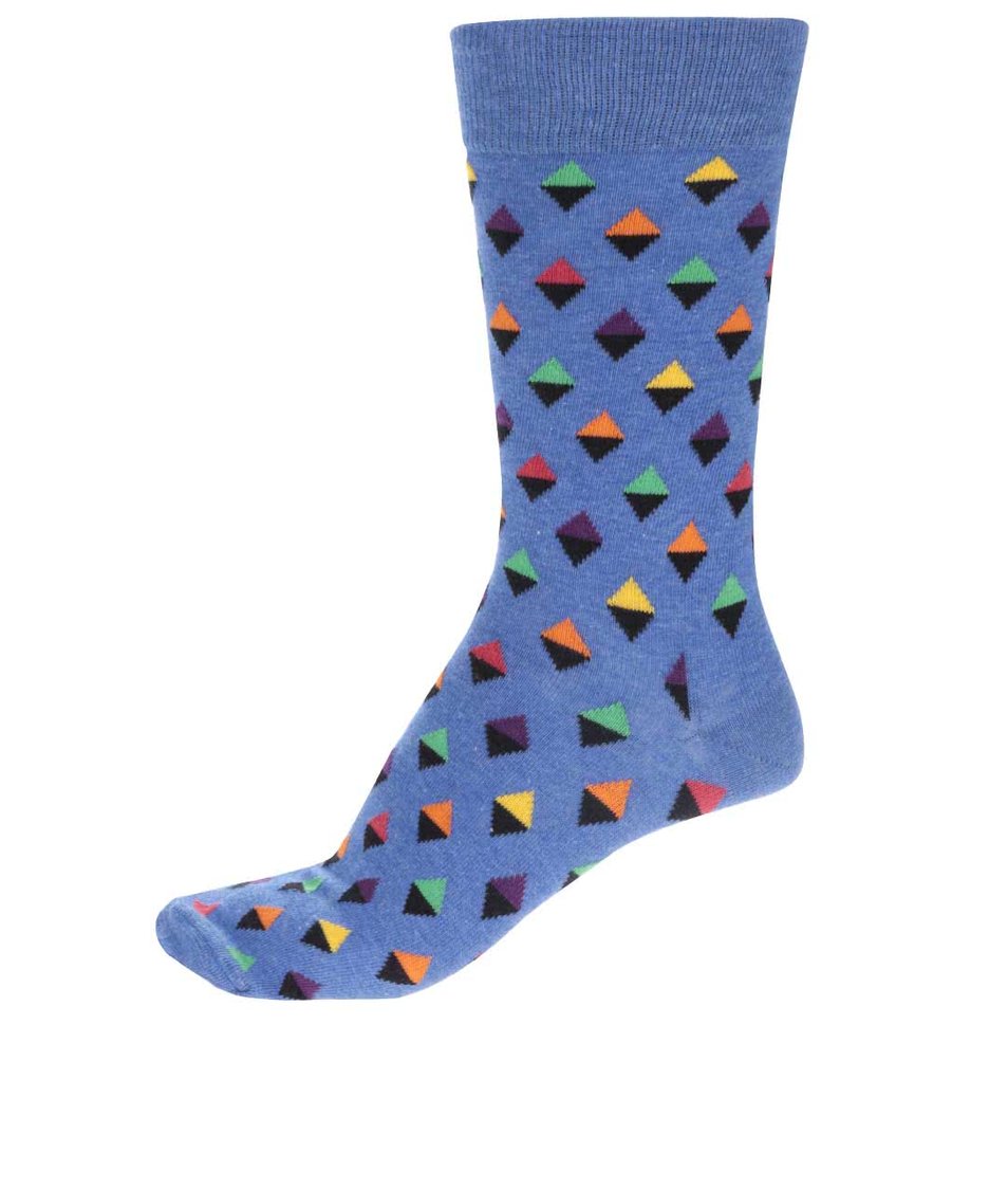 Modré pánské ponožky Happy Socks Mini Diamond