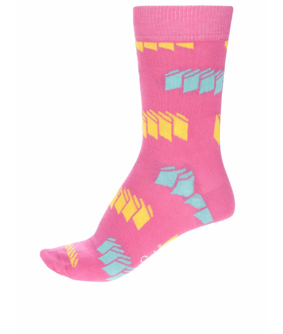 Růžové dámské ponožky Happy Socks Blinds