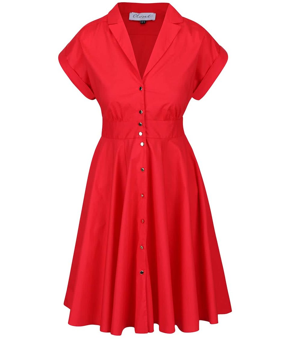Červené propínací šaty Closet