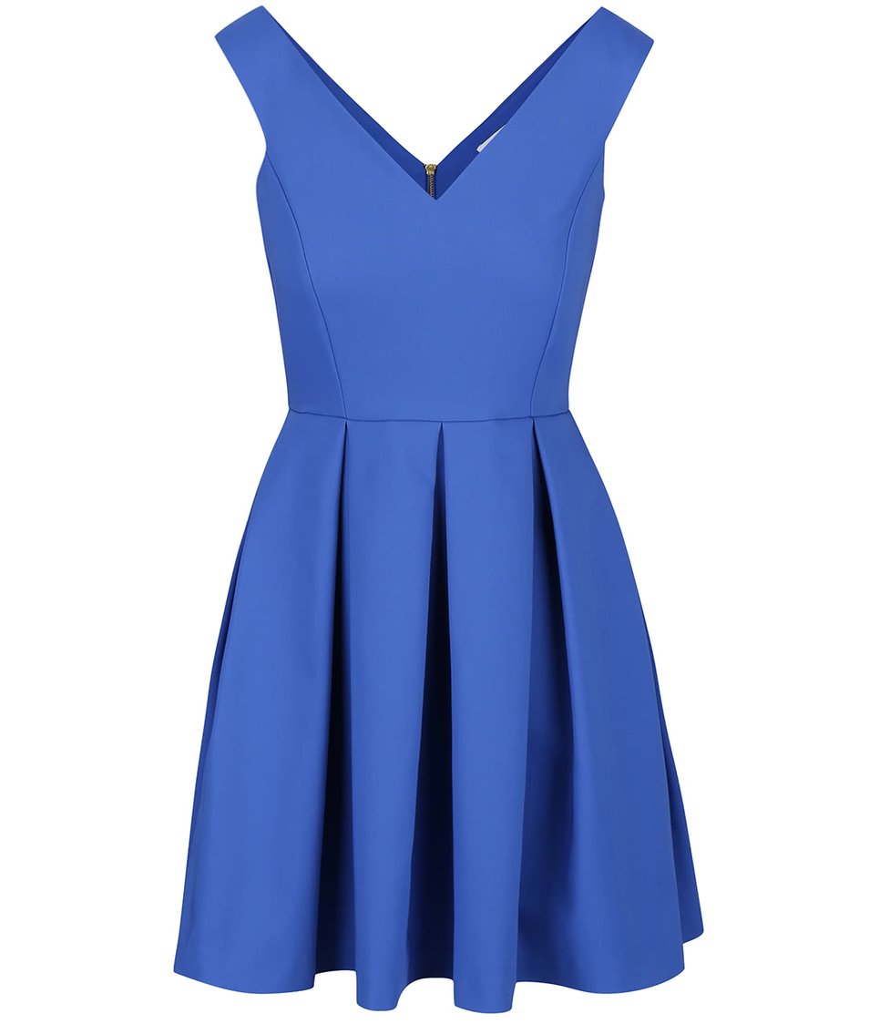 Modré šaty s véčkovým výstřihem Closet