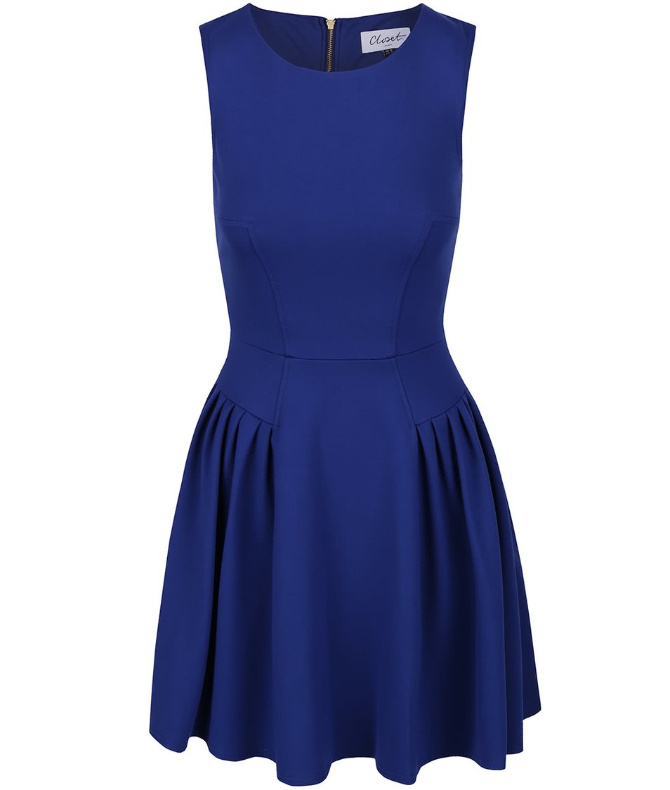 Modré šaty bez rukávů Closet