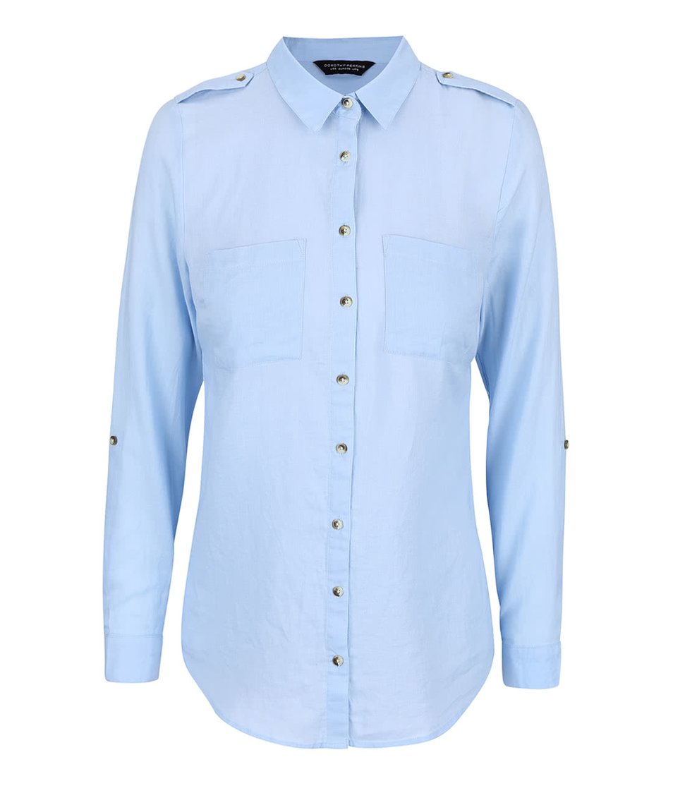 Světle modrá propínací košile Dorothy Perkins