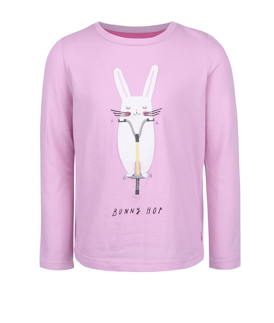 Růžové holčičí tričko s potiskem králíka Tom Joule Ava