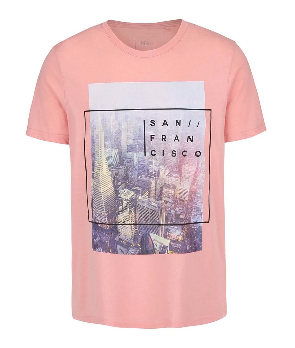 Růžové triko s potiskem Burton Menswear London
