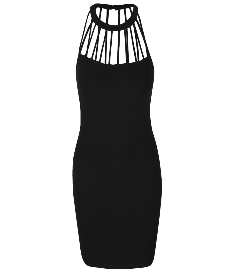 Černé šaty s detaily u krku TALLY WEiJL