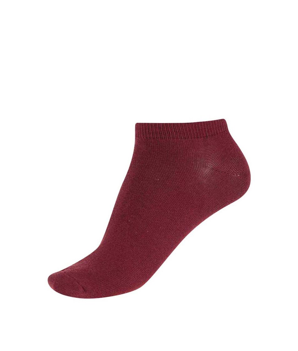 Vínové kotníkové ponožky Jack & Jones Plain