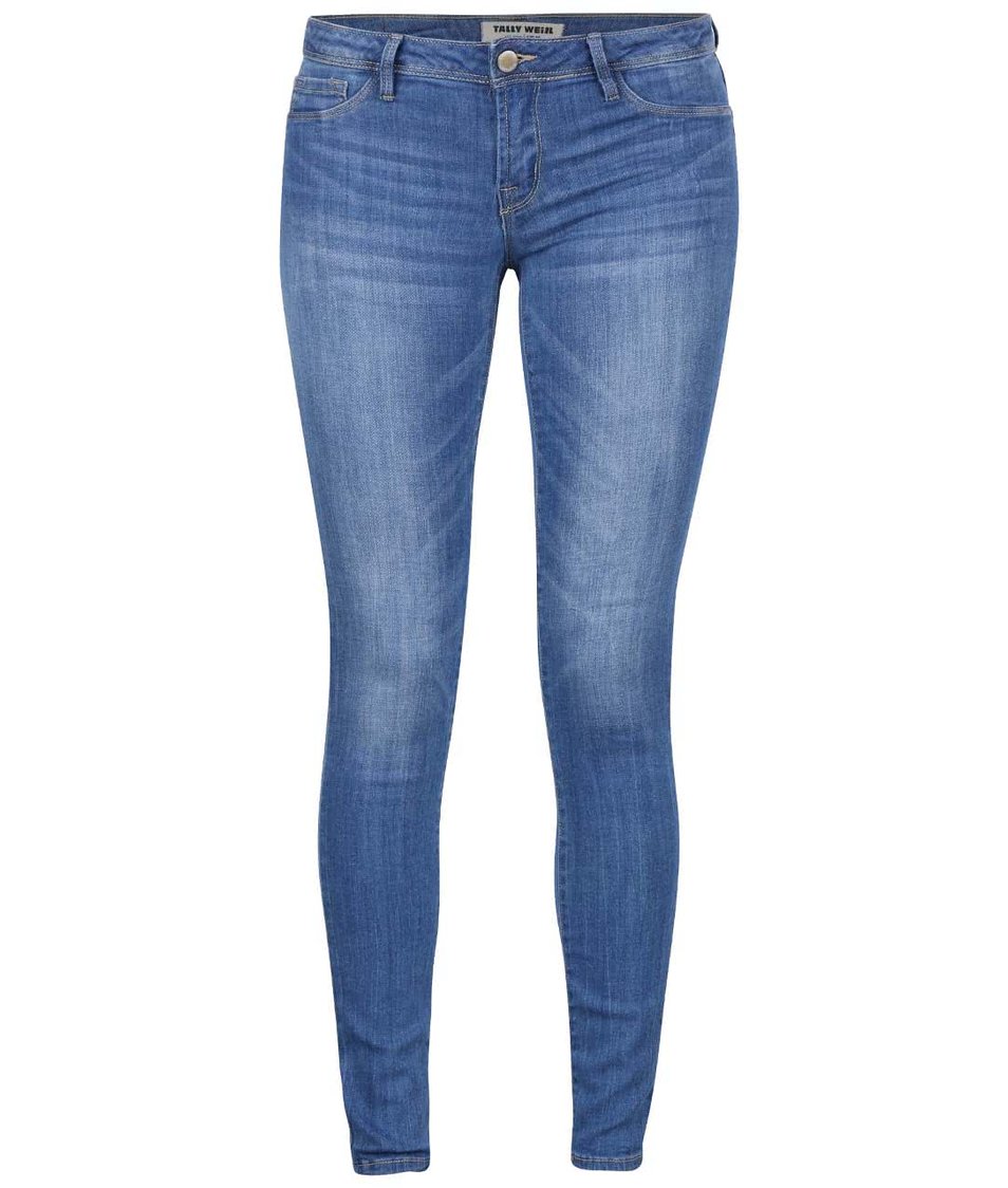 Modré skinny džíny s vyšisovaným efektem TALLY WEiJL