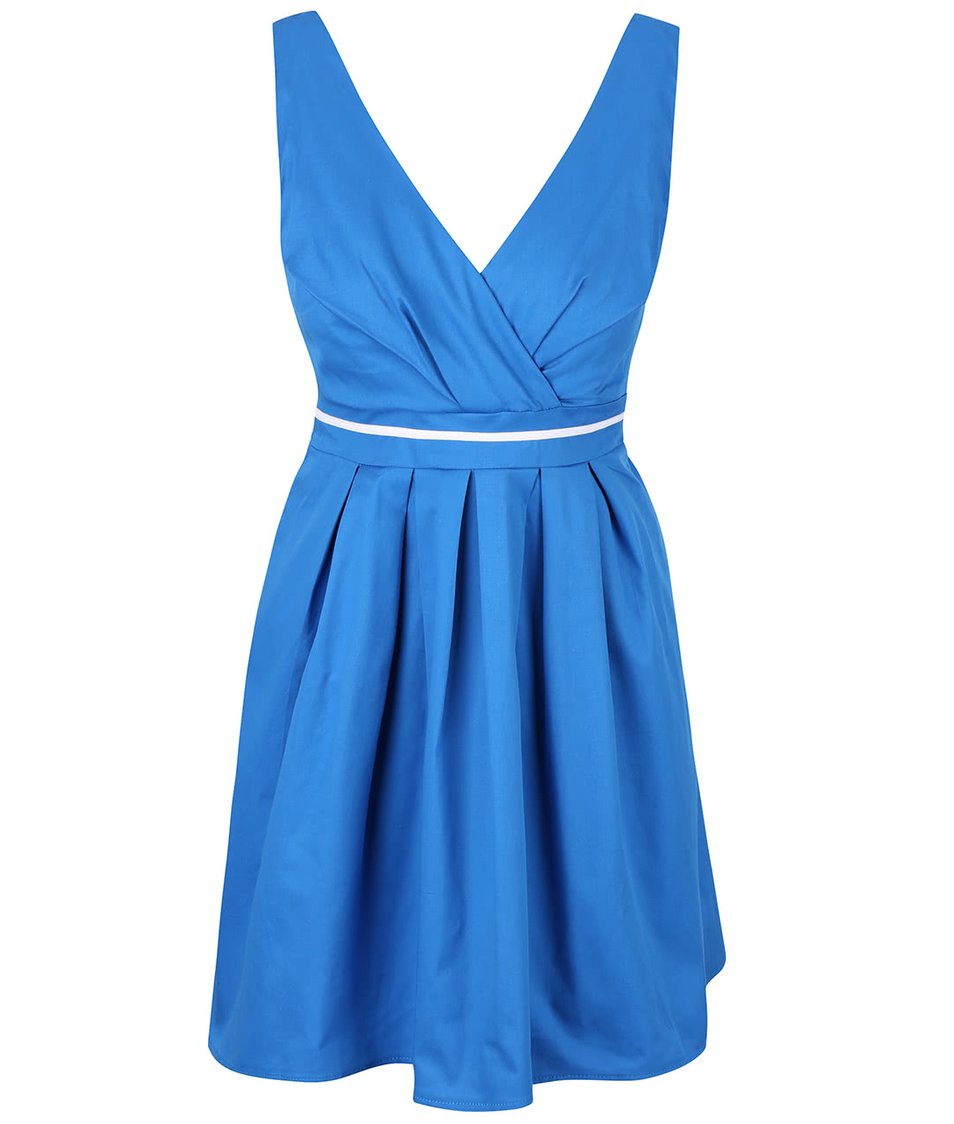Modré šaty s bílým pruhem Apricot